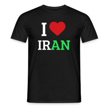 I love Iran - I Heart Iran Pride Tee - Men's T-Shirt - black - Front - AI Model Male 178 light (178cm)