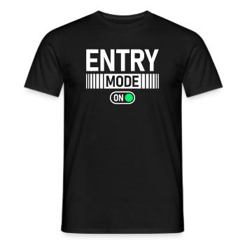 Entry Mode on Stock Market Exchange Trader - Men's T-Shirt - black - Front - AI Model Male 178 light (178cm)