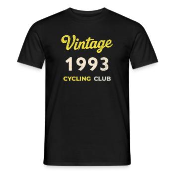 Vintage 1993 – Cycling Club Retro Birth Year - Men's T-Shirt - black - Front - AI Model Male 178 light (178cm)