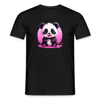 Niedlicher Panda - Männer T-Shirt - Schwarz - Vorne - AI Model Male 178 light (178cm)