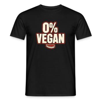 0% Vegan – Retro Statement - Männer T-Shirt - Schwarz - Vorne - AI Model Male 178 light (178cm)