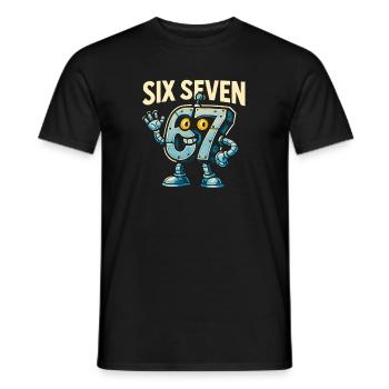 Six Seven 67 Italian Brainrot Roboter Meme Humor - Männer T-Shirt - Schwarz - Vorne - AI Model Male 178 light (178cm)