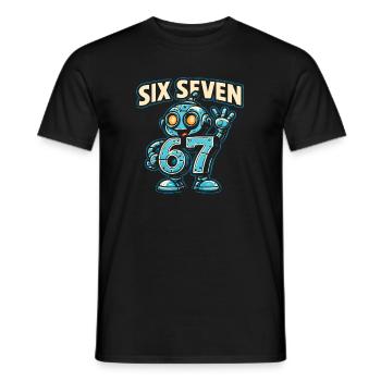 Six Seven 67 Robot Robot Brainrot italien Humour - T-shirt homme - noir - Devant - AI Model Male 178 light (178cm)