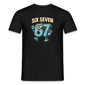 Six Seven 67 Robot Robot Brainrot italien Humour - T-shirt homme - noir - Devant - AI Model Male 178 light (178cm)