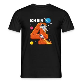 Ich bin 4 Astronaut Weltraum Geburtstag - Männer T-Shirt - Schwarz - Vorne - AI Model Male 178 light (178cm)