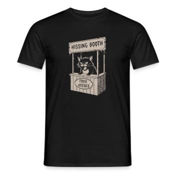 Cat stand in the Hissing Booth - Men's T-Shirt - black - Front - AI Model Male 178 light (178cm)