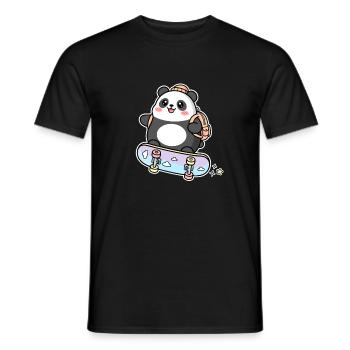 Skating Kawaii Panda Skateboard Ours Mignon - T-shirt homme - noir - Devant - AI Model Male 178 light (178cm)
