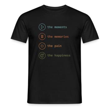 Mindfulness, Moments, Memories, Happiness - Men's T-Shirt - black - Front - AI Model Male 178 light (178cm)