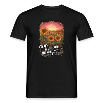 La foi chrétienne du tournesol prie Jésus - T-shirt homme - noir - Devant - AI Model Male 178 light (178cm)