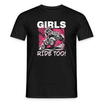 Quad ATV Woman Girl Four Wheeler - Men's T-Shirt - black - Front - AI Model Male 178 light (178cm)