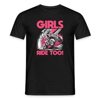 Quad ATV Woman Girl Four Wheeler - Men's T-Shirt - black - Front - AI Model Male 178 light (178cm)