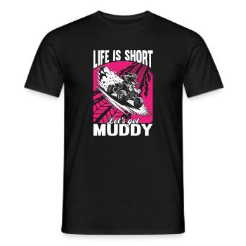 Quad ATV Woman Girl Four Wheeler - Men's T-Shirt - black - Front - AI Model Male 178 light (178cm)