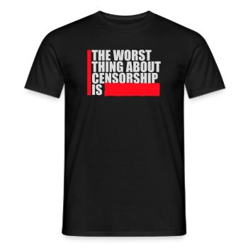The Worst Thing About Censorship Is Funny Irony - Men's T-Shirt - black - Front - AI Model Male 178 light (178cm)