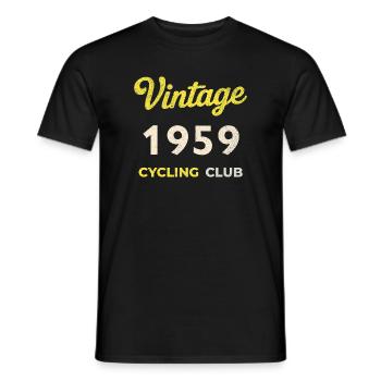 Millésime 1959 – Année de naissance rétro du Cycling Club - T-shirt homme - noir - Devant - AI Model Male 178 light (178cm)