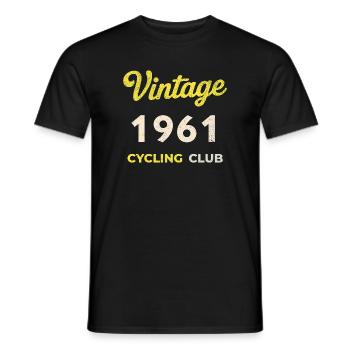 Millésime 1961 – Année de naissance rétro du Cycling Club - T-shirt homme - noir - Devant - AI Model Male 178 light (178cm)