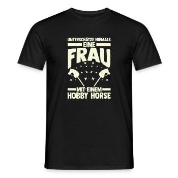 Steckenpferd Hobbyhorse Hobby Horsing - Männer T-Shirt - Schwarz - Vorne - AI Model Male 178 light (178cm)