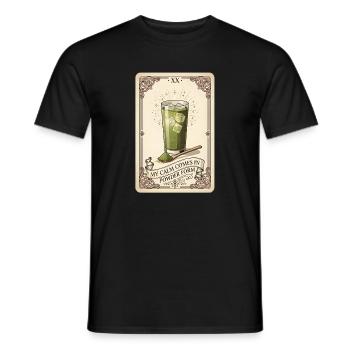 Tranquillity in powder form | Matcha Vintage - Men's T-Shirt - black - Front - AI Model Male 178 light (178cm)