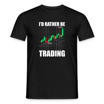 Je préférerais trader en bourse - T-shirt homme - noir - Devant - AI Model Male 178 light (178cm)