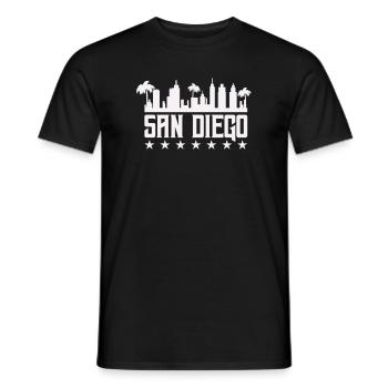 San Diego Skyline Palm Vista - T-shirt homme - noir - Devant - AI Model Male 178 light (178cm)