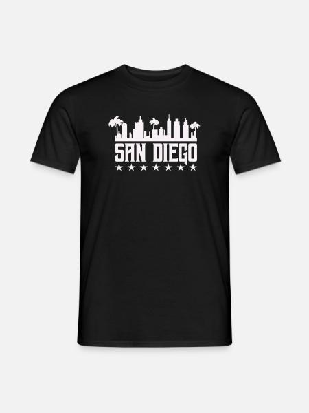 San Diego Skyline Palm Vista - Men's T-Shirt - black