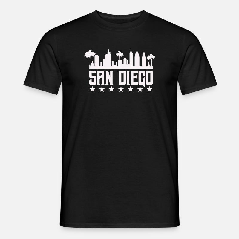 San Diego Skyline Palm Vista - Mænd T-shirt - sort
