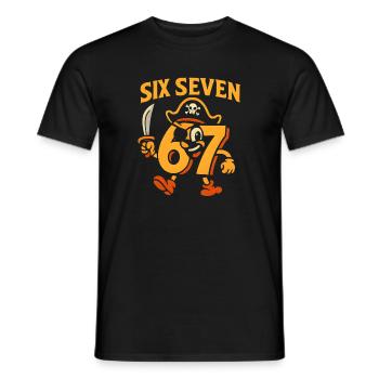 Six Seven 67 Pirat Italian Brainrot Humor Lustig - Männer T-Shirt - Schwarz - Vorne - AI Model Male 178 light (178cm)