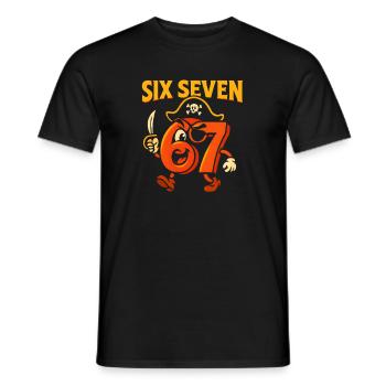 Six Seven 67 Pirat Italian Brainrot Humor Lustig - Männer T-Shirt - Schwarz - Vorne - AI Model Male 178 light (178cm)