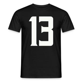 13 - Men's T-Shirt - black - Front - AI Model Male 178 light (178cm)