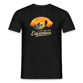 Aventure au sommet - T-shirt homme - noir - Devant - AI Model Male 178 light (178cm)