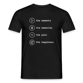 Mindfulness, Moments, Memories, Happiness - Men's T-Shirt - black - Front - AI Model Male 178 light (178cm)