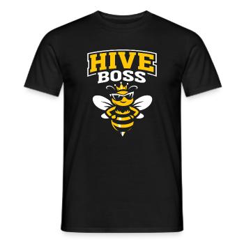 Funny Bee Beekeeper King - Men's T-Shirt - black - Front - AI Model Male 178 light (178cm)