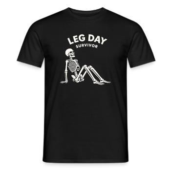 Leg Day Survivor – Chemise humoristique de fitness - T-shirt homme - noir - Devant - AI Model Male 178 light (178cm)