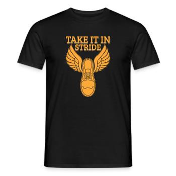 Running Run Take It In Stride Marathon Runner - Men's T-Shirt - black - Front - AI Model Male 178 light (178cm)