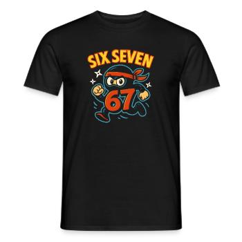 Six Seven 67 Italian Brainrot Ninja Humor Lustig - Männer T-Shirt - Schwarz - Vorne - AI Model Male 178 light (178cm)