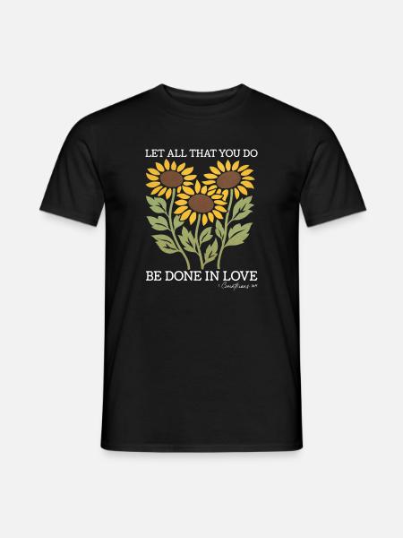 Inspirierende Christliche Sonnenblumen Jesus - Männer T-Shirt - Schwarz