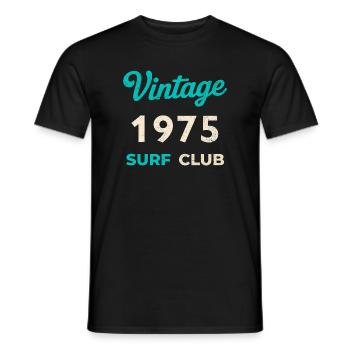 Vintage 1975 Surf Club Retro Geburtsjahr Geschenk - Männer T-Shirt - Schwarz - Vorne - AI Model Male 178 light (178cm)