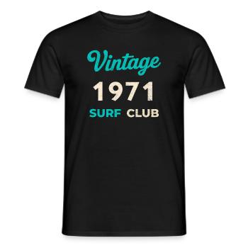 Vintage 1971 Surf Club Retro Geburtsjahr Geschenk - Männer T-Shirt - Schwarz - Vorne - AI Model Male 178 light (178cm)