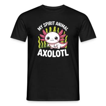 Axolotl-Geist: Niedliches Unterwasser - Männer T-Shirt - Schwarz - Vorne - AI Model Male 178 light (178cm)