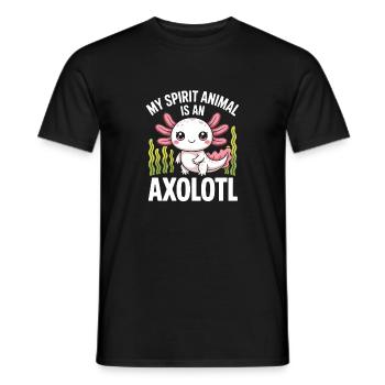 Axolotl Geister-Totem-Tee - Männer T-Shirt - Schwarz - Vorne - AI Model Male 178 light (178cm)