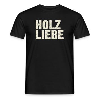 Holzliebe - Vintage Retro Design für Schreiner - Männer T-Shirt - Schwarz - Vorne - AI Model Male 178 light (178cm)