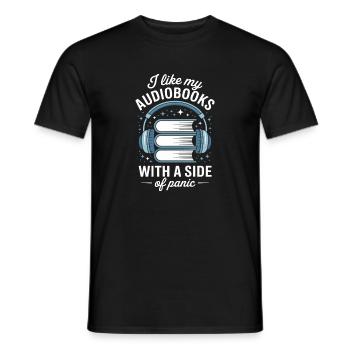 Fans de livres audio, cadeau des amateurs de livres audio. - T-shirt homme - noir - Devant - AI Model Male 178 light (178cm)