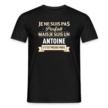 Je Ne Suis Pas Parfait Mais Je Suis Un Antoine ... - T-shirt homme - noir - Devant - AI Model Male 178 light (178cm)