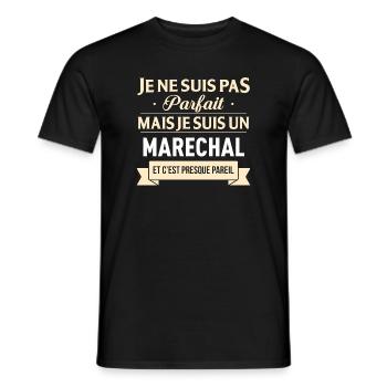 Je Ne Suis Pas Parfait Mais Je Suis Un Marechal... - T-shirt homme - noir - Devant - AI Model Male 178 light (178cm)