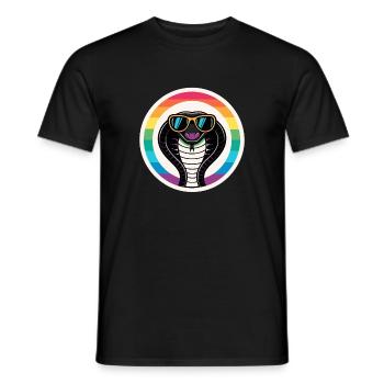 Cobra Royal arc-en-ciel lunettes rétro - T-shirt homme - noir - Devant - AI Model Male 178 light (178cm)
