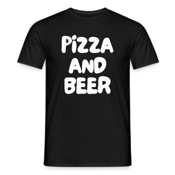 pizza and beer - Men's T-Shirt - black - Front - AI Model Male 178 light (178cm)