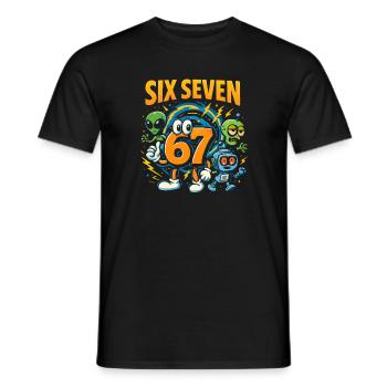 Six Seven 67 Italian Brainrot Nerd Humour Drôle - T-shirt homme - noir - Devant - AI Model Male 178 light (178cm)