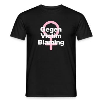 GEGEN VICTIM BLAMING – JETZT! ♀ FEMALE POWER GIRLS - Männer T-Shirt - Schwarz - Vorne - AI Model Male 178 light (178cm)