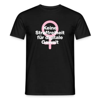 KEINE STRAFREIHEIT FÜR DIGITALE GEWALT! ♀ GIRLS - Männer T-Shirt - Schwarz - Vorne - AI Model Male 178 light (178cm)