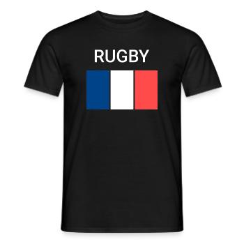 Rugby France - Men's T-Shirt - black - Front - AI Model Male 178 light (178cm)