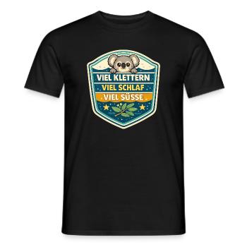 Koala Abenteuer: Klettern Schlaf Süße - Männer T-Shirt - Schwarz - Vorne - AI Model Male 178 light (178cm)
